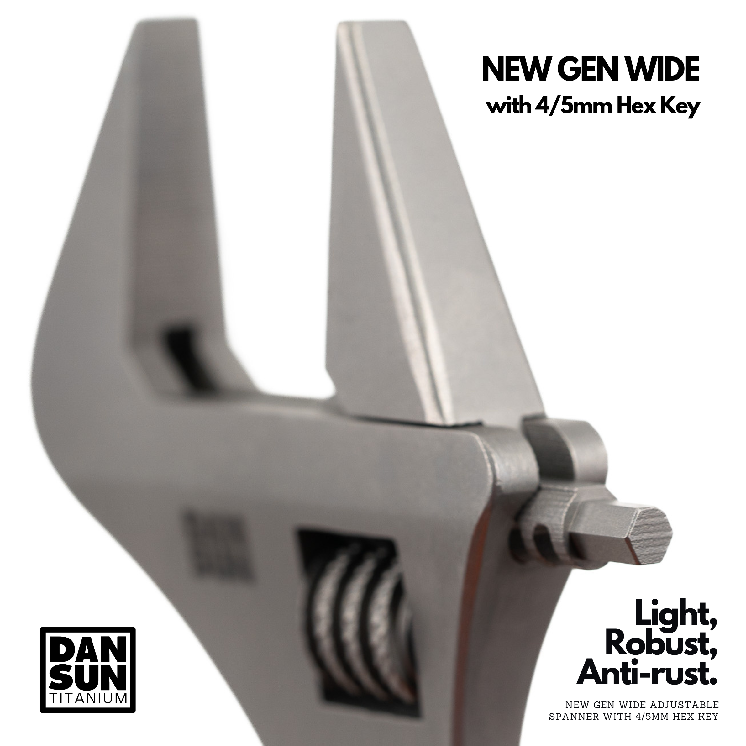 DAN SUN HEX WIDE 6" Titanium Adjustable Spanner