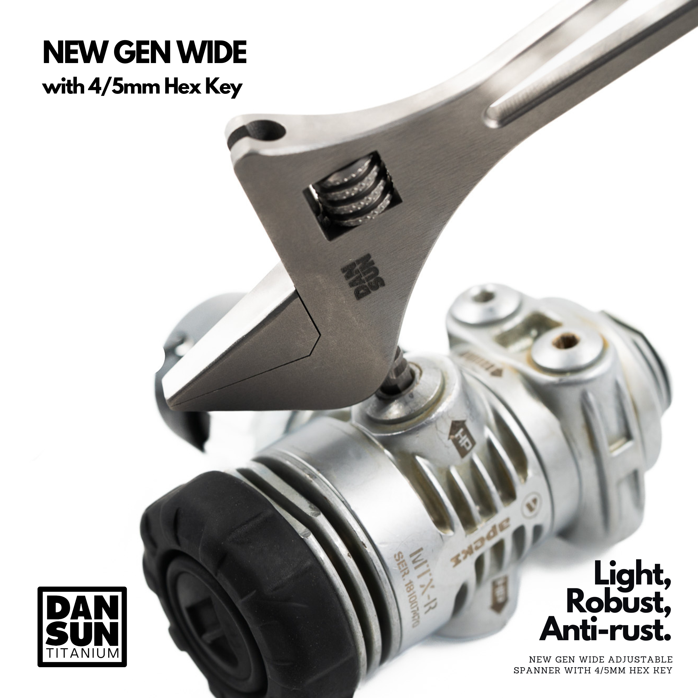 DAN SUN HEX WIDE 6" Titanium Adjustable Spanner