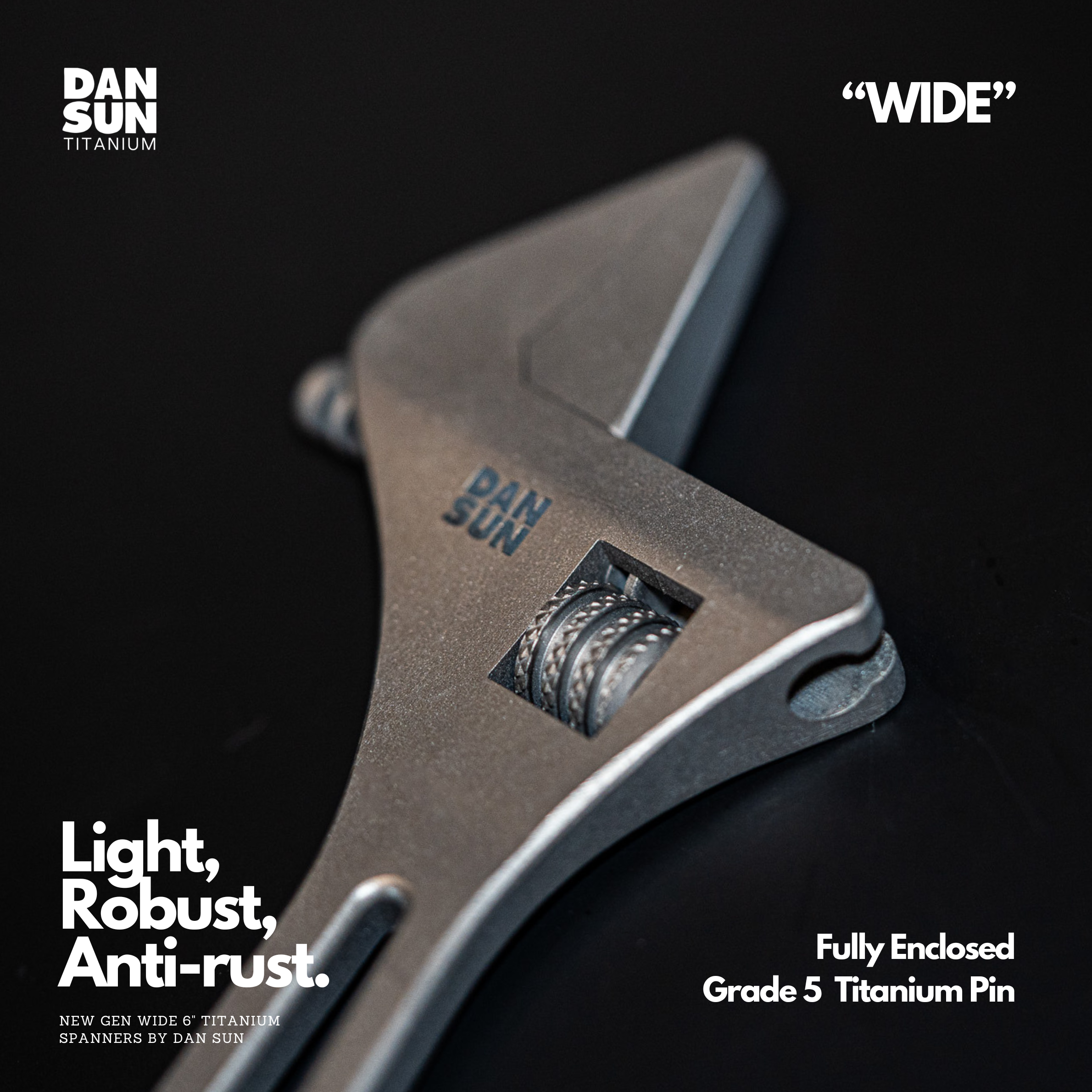 DAN SUN WIDE 6" Titanium Adjustable Spanner
