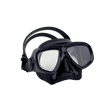 Low-profile dual lens mask, with black frame and black skirt