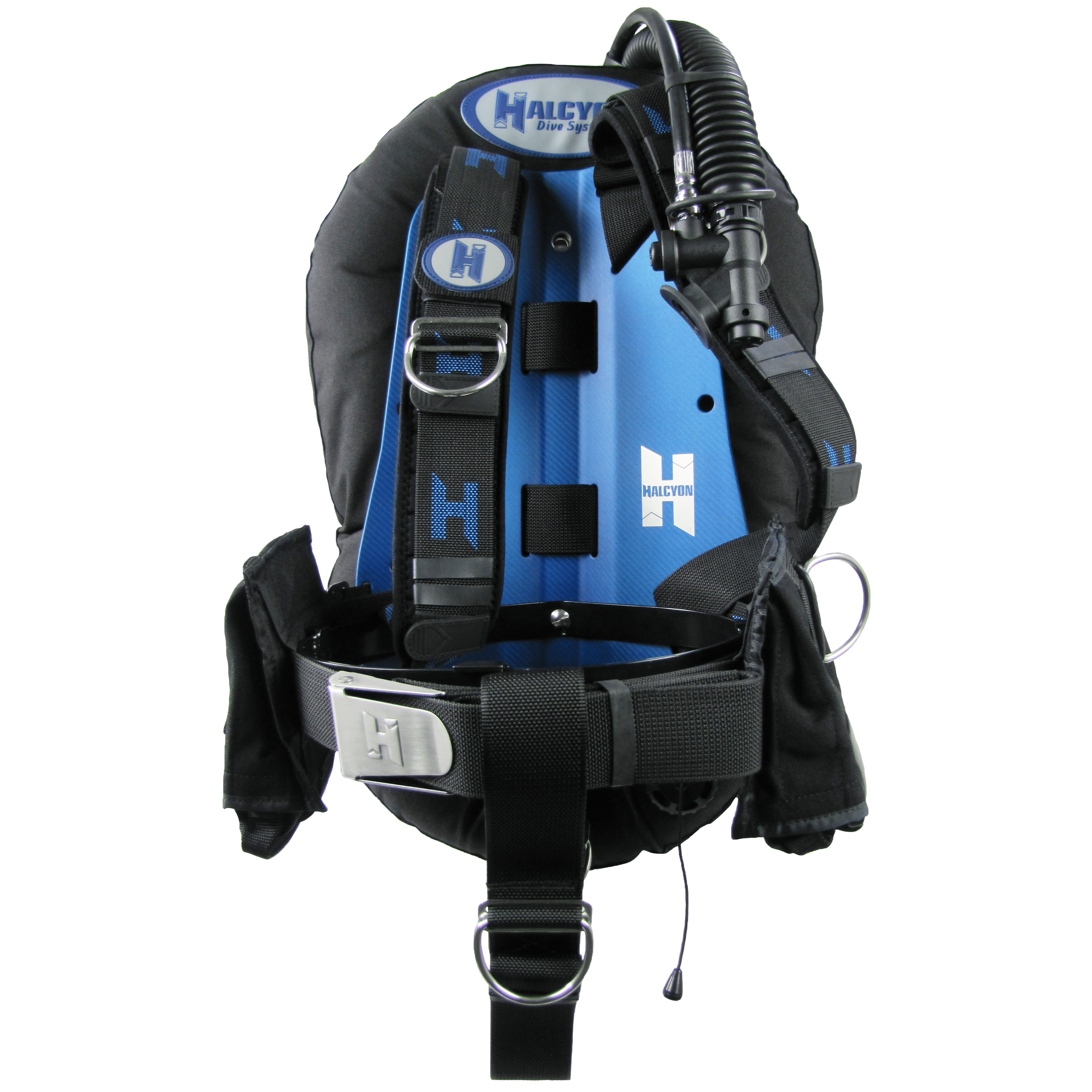 Halcyon Carbon Fiber Pro Backplate with Harness, Blue
