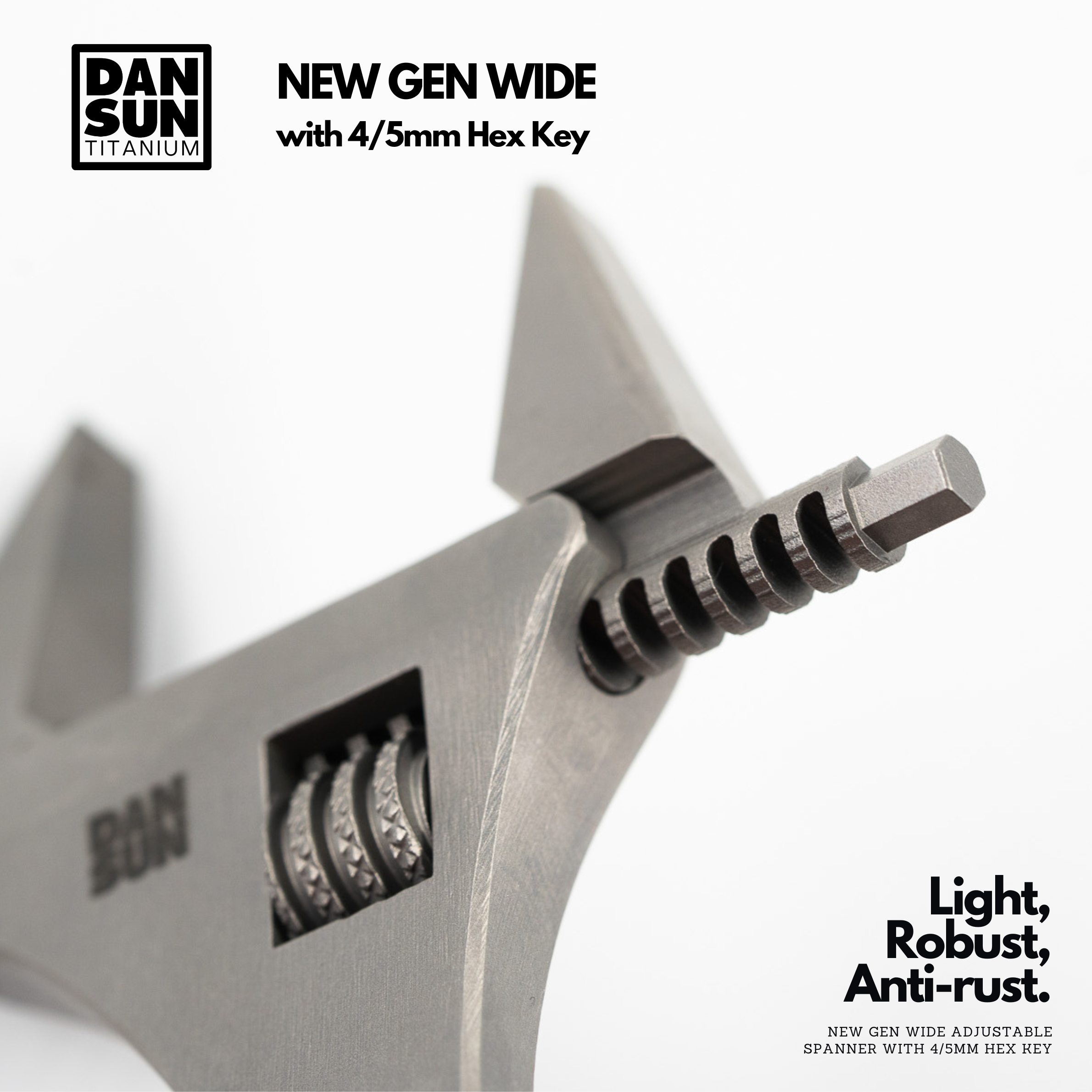 DAN SUN HEX WIDE 6" Titanium Adjustable Spanner