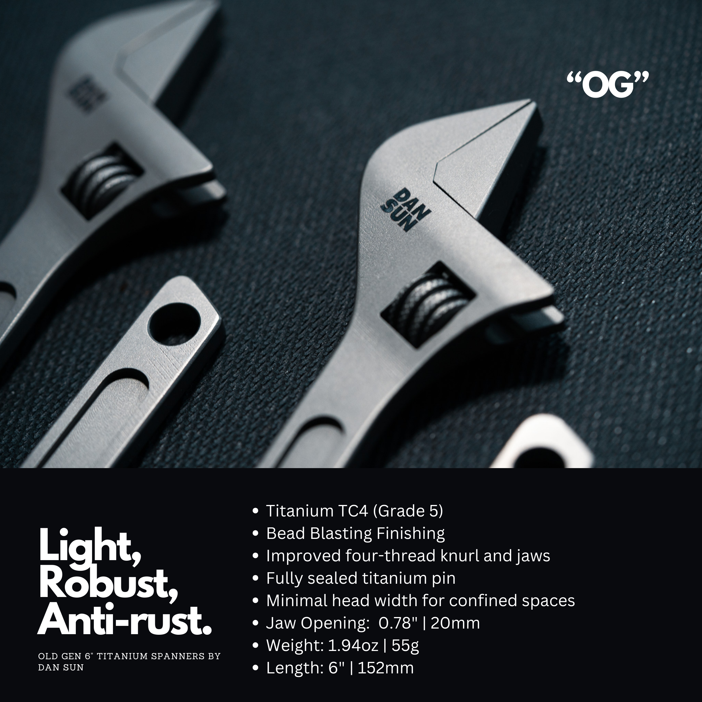 DAN SUN Old Gen 6" Titanium Adjustable Spanner