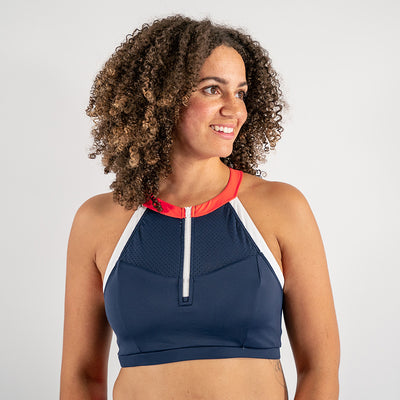 Fourth Element Oahu Bikini Top (Navy/White/Coral)