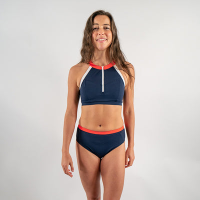 Fourth Element Oahu Bikini Top (Navy/White/Coral)