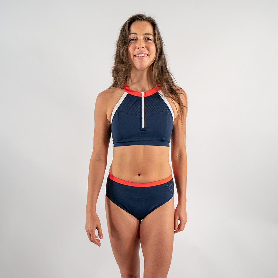 Fourth Element Oahu Bikini Top (Navy/White/Coral)